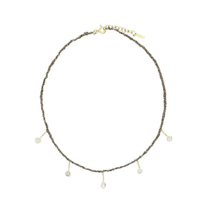 N° 606 Necklace ruthenium lurex gold