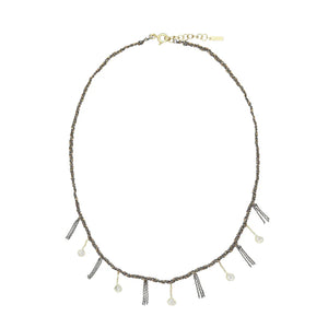 N° 607 Necklace ruthenium lurex gold