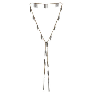 N° 650 Necklace ruthenium lurex gold